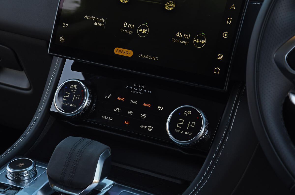 14 Jaguar F Pace P400e 2021 road test review climate controls