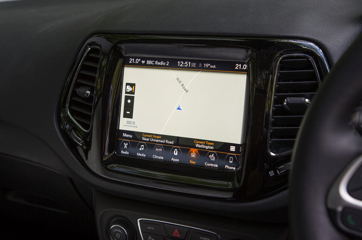 Jeep Compass 2018 road test review - satnav