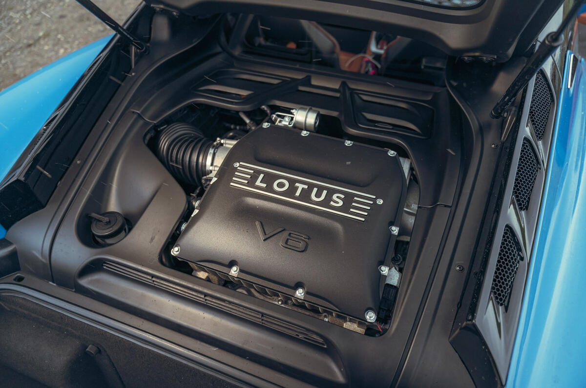 14 Lotus Emira V6 2025 Autocar road test review engine
