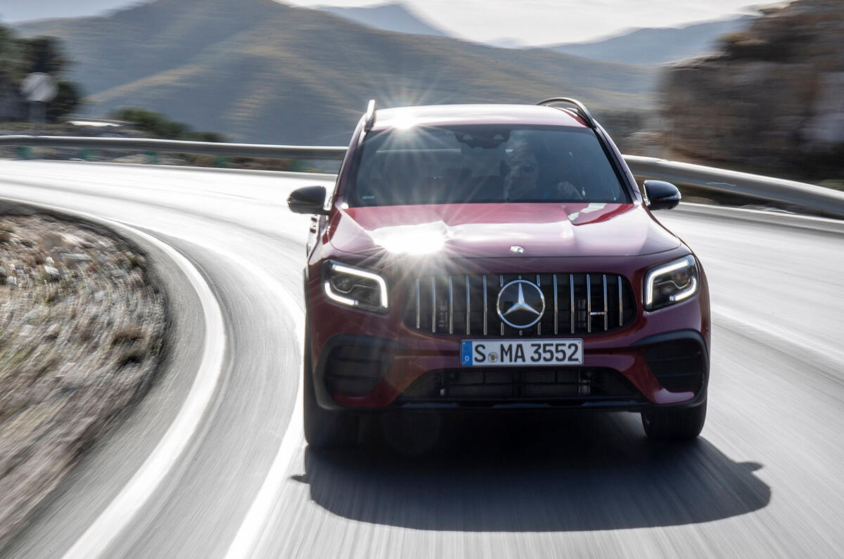 Mercedes-AMG GLB 35 2020 road test review - on the road nose