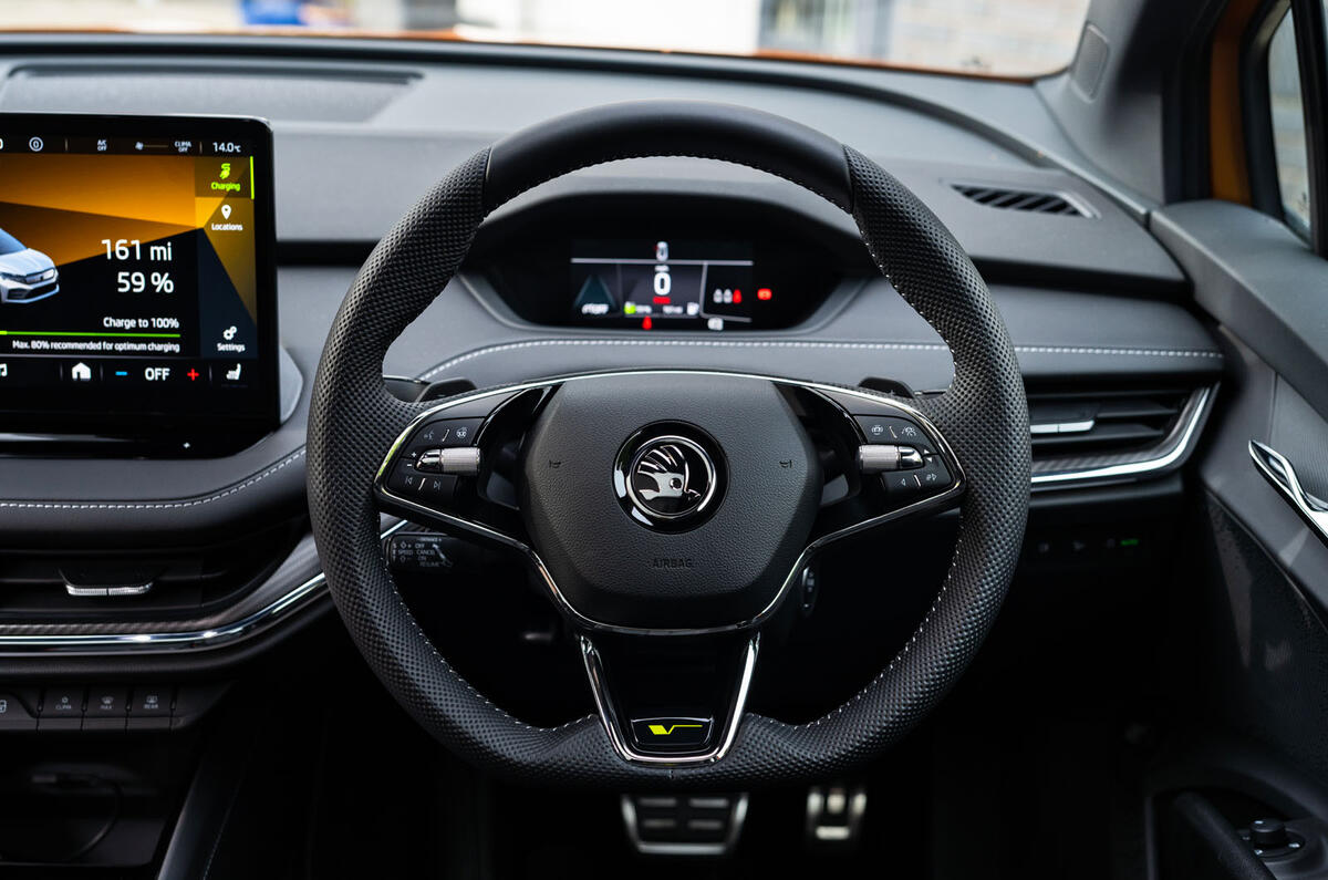 14 Skoda Enyaq iV Coupe vRS FD 2022 steering wheel 14 Skoda Enyaq iV Coupe vRS FD 2022 steering wheel