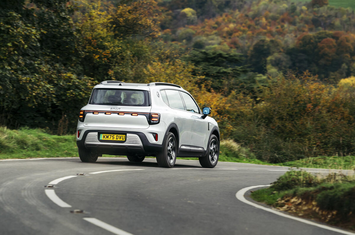 14 Smart hashtag 5 2025 Autocar review rear cornering