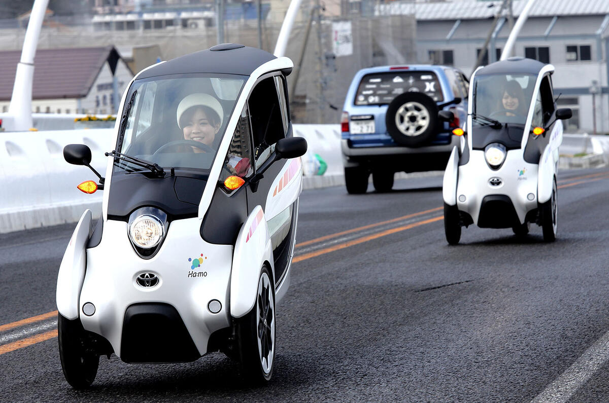 no title Toyota i-Road starts testing in Tokyo