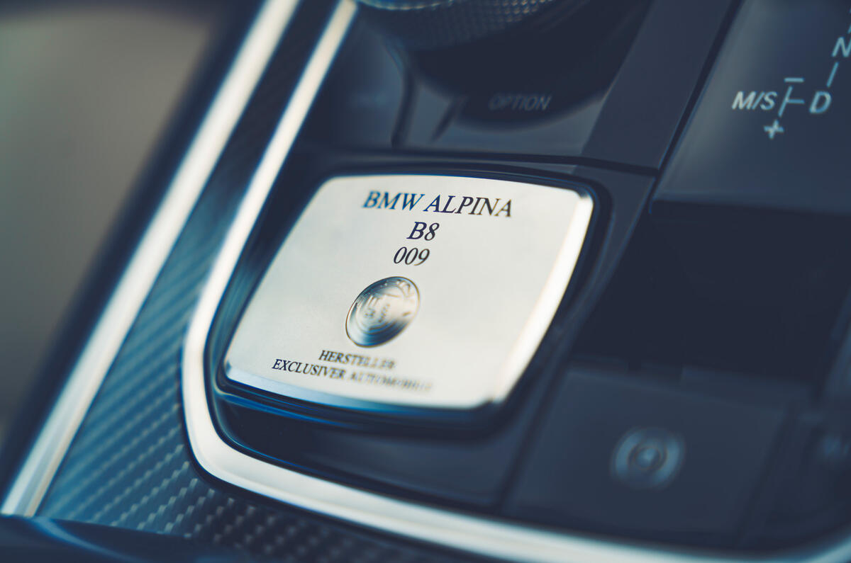 15 Alpina B8 Gran Coupe 2021 road test review plaque
