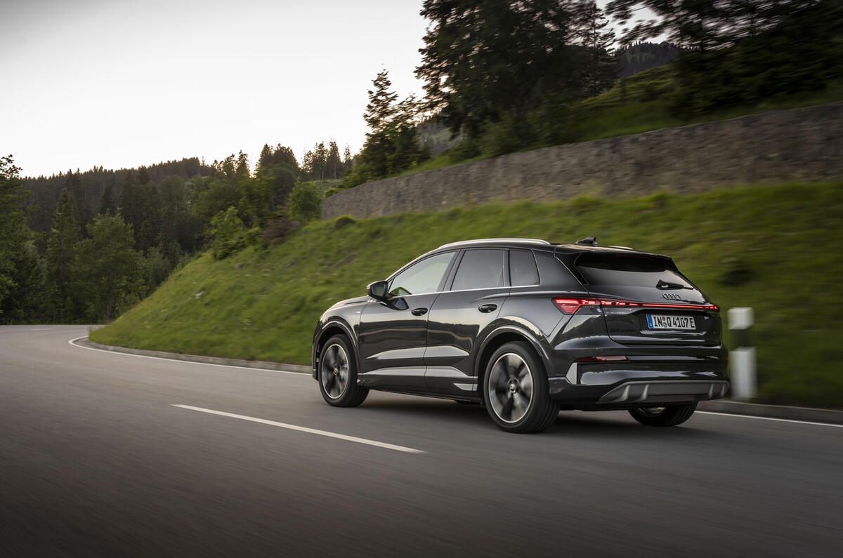 15 Audi Q4 E tron review rear cornering