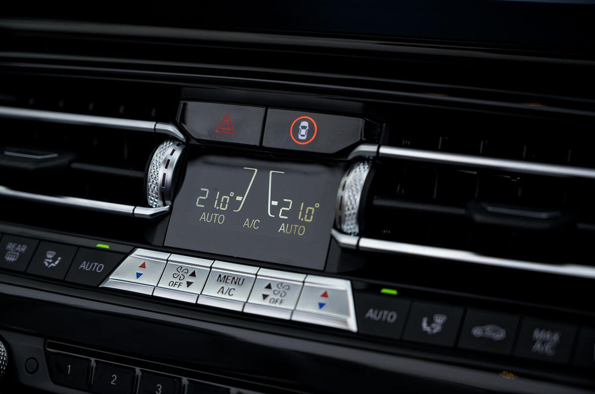 BMW M8 Competition convertible 2020 road test review - climate controls BMW M8 Competition convertible 2020 road test review - climate controls