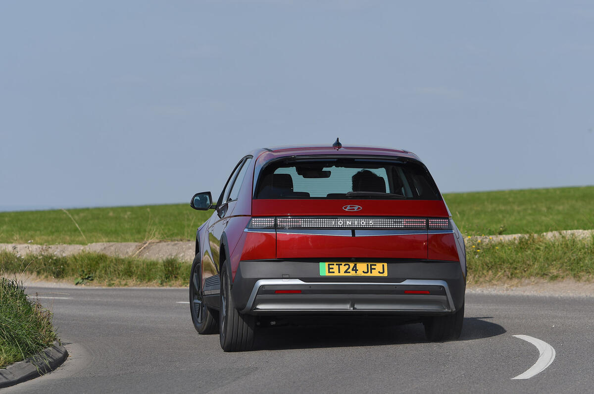 15 Hyundai Ioniq 5 2024 review rear cornering 15 Hyundai Ioniq 5 2024 review rear cornering