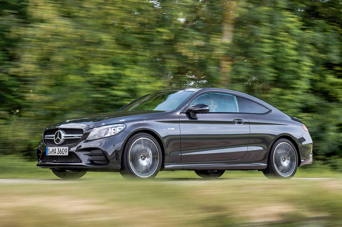 Mercedes-AMG C43 Coupe 2018 road test review on the road left