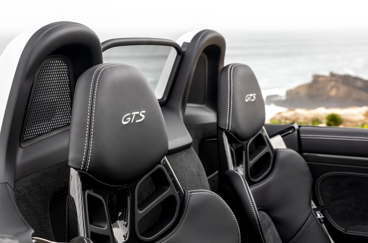 Porsche 718 Boxster GTS 4.0 2020 road test review - seat details Porsche 718 Boxster GTS 4.0 2020 road test review - seat details