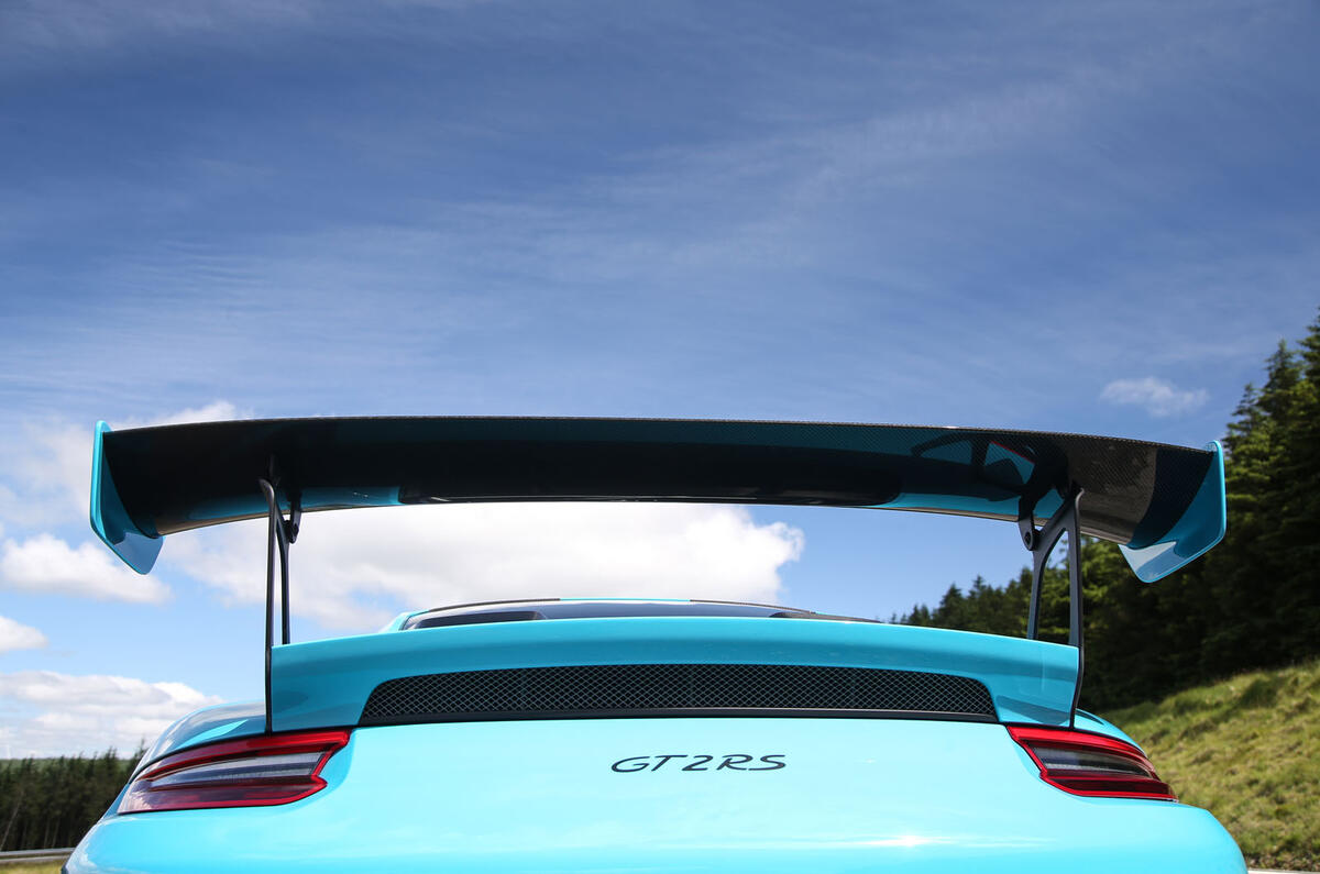 Porsche 911 GT2 RS 2018 road test review spoiler rear