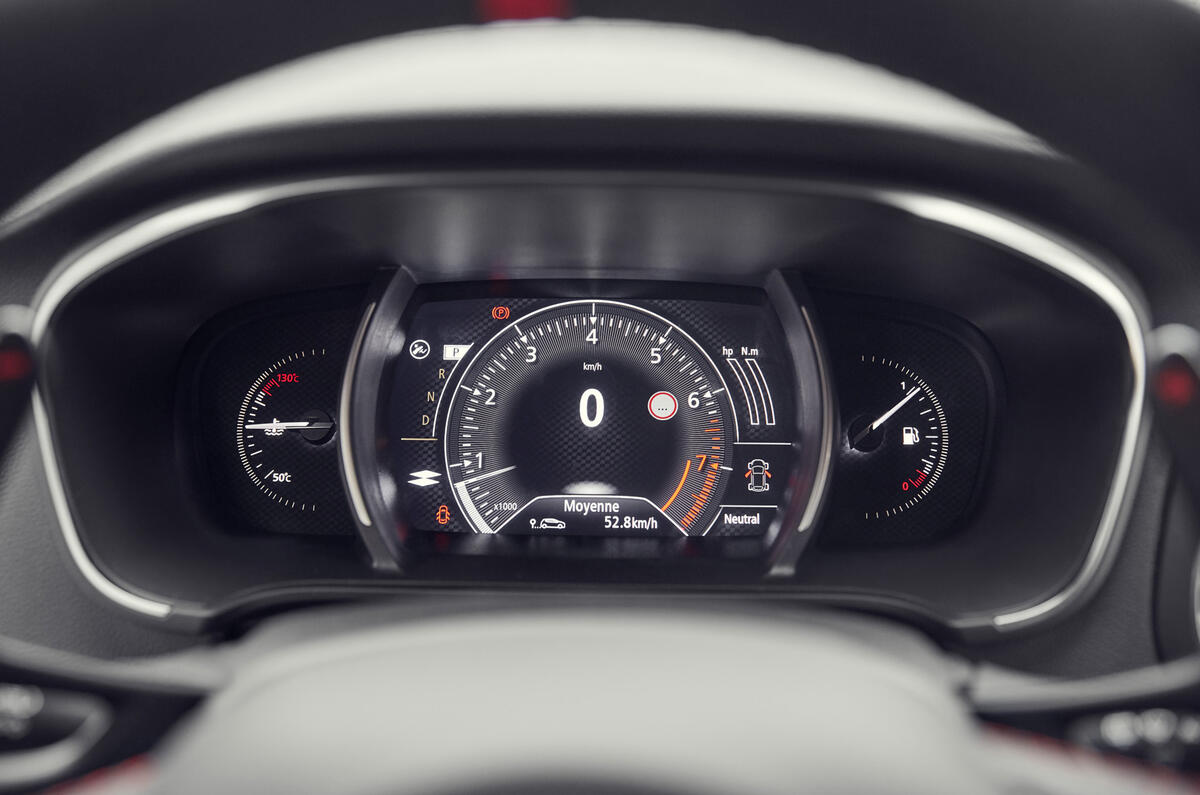 Renault Megane RS 280 2018 road test review instrument cluster
