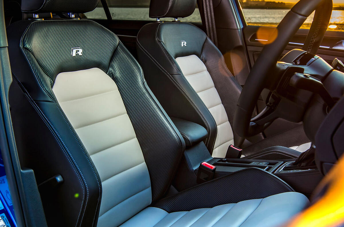 Volkswagen Golf R 2019 road test review - front seats