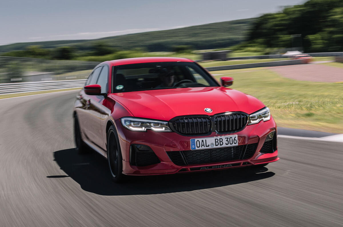 Alpina B3 2020 road test review - track front Alpina B3 2020 road test review - track front