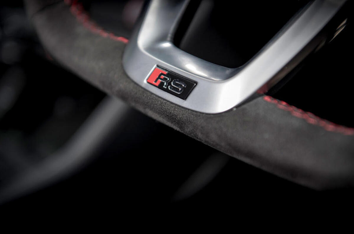 Audi RS Q3 2020 road test review - alcantara wheel