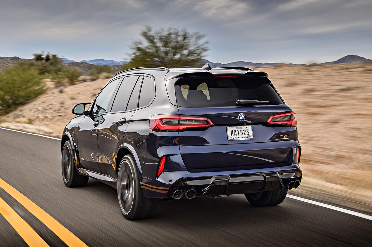 BMW X5 M Competition 2020 road test review - on the road rear BMW X5 M Competition 2020 road test review - on the road rear