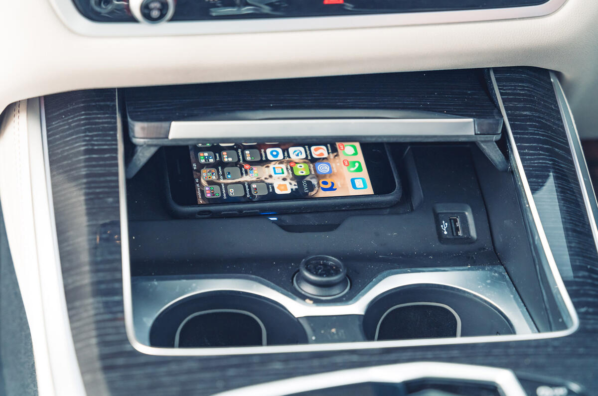 16 BMW X5 xDrive50e review 2024 phone charger