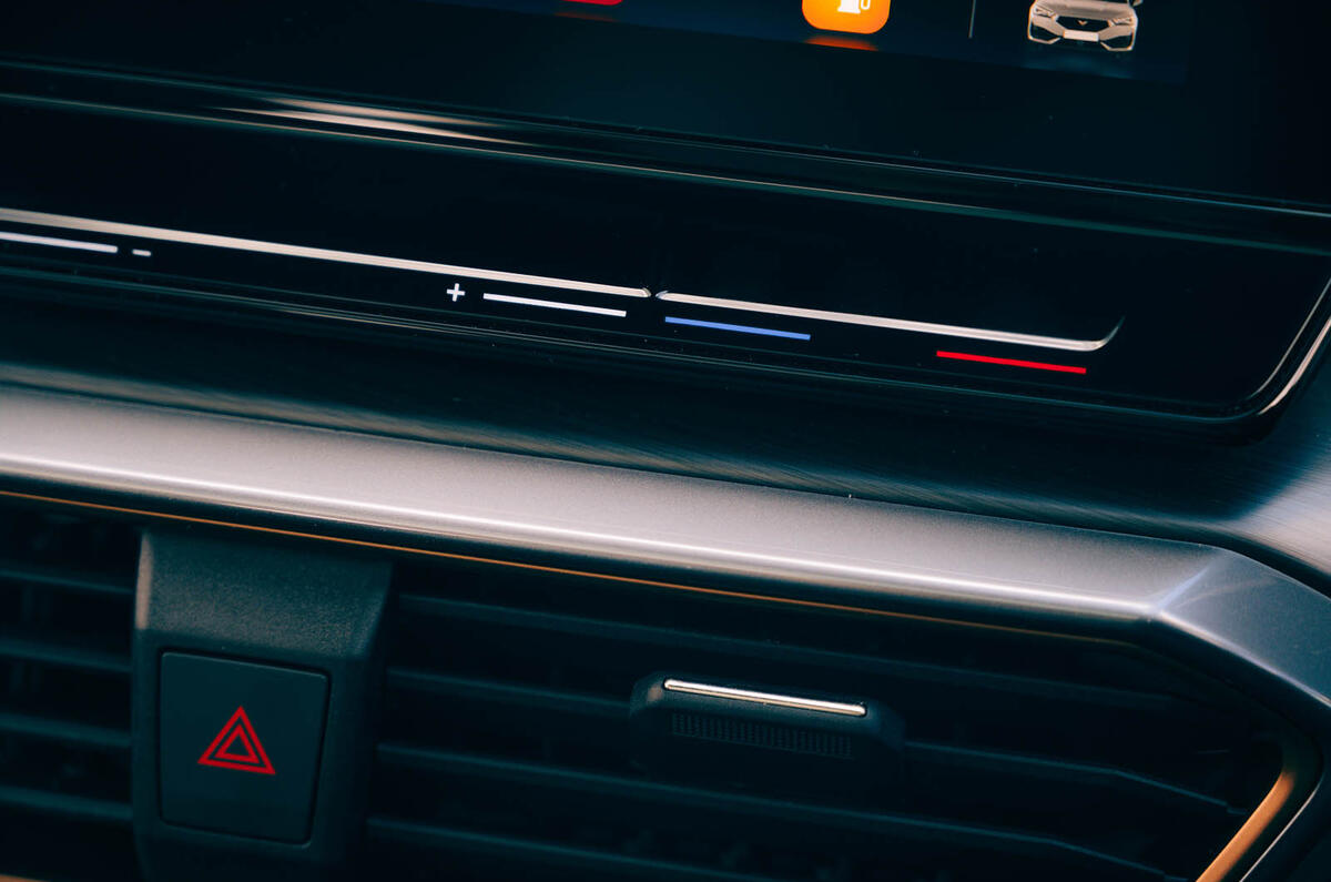 16 Cupra Leon Estate 2021 road test review climate controls 16 Cupra Leon Estate 2021 road test review climate controls