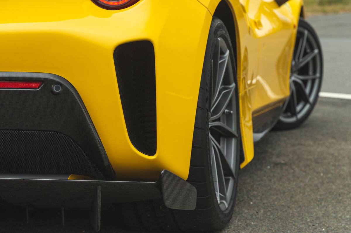 Ferrari 488 Pista 2019 road test review - rear splitter
