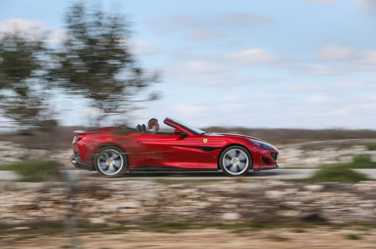 Ferrari Portofino review on the road side