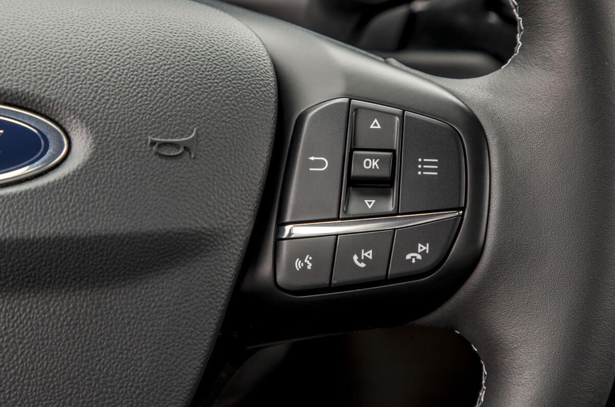 Ford Fiesta Active 2018 road test review steering wheel infotainment buttons