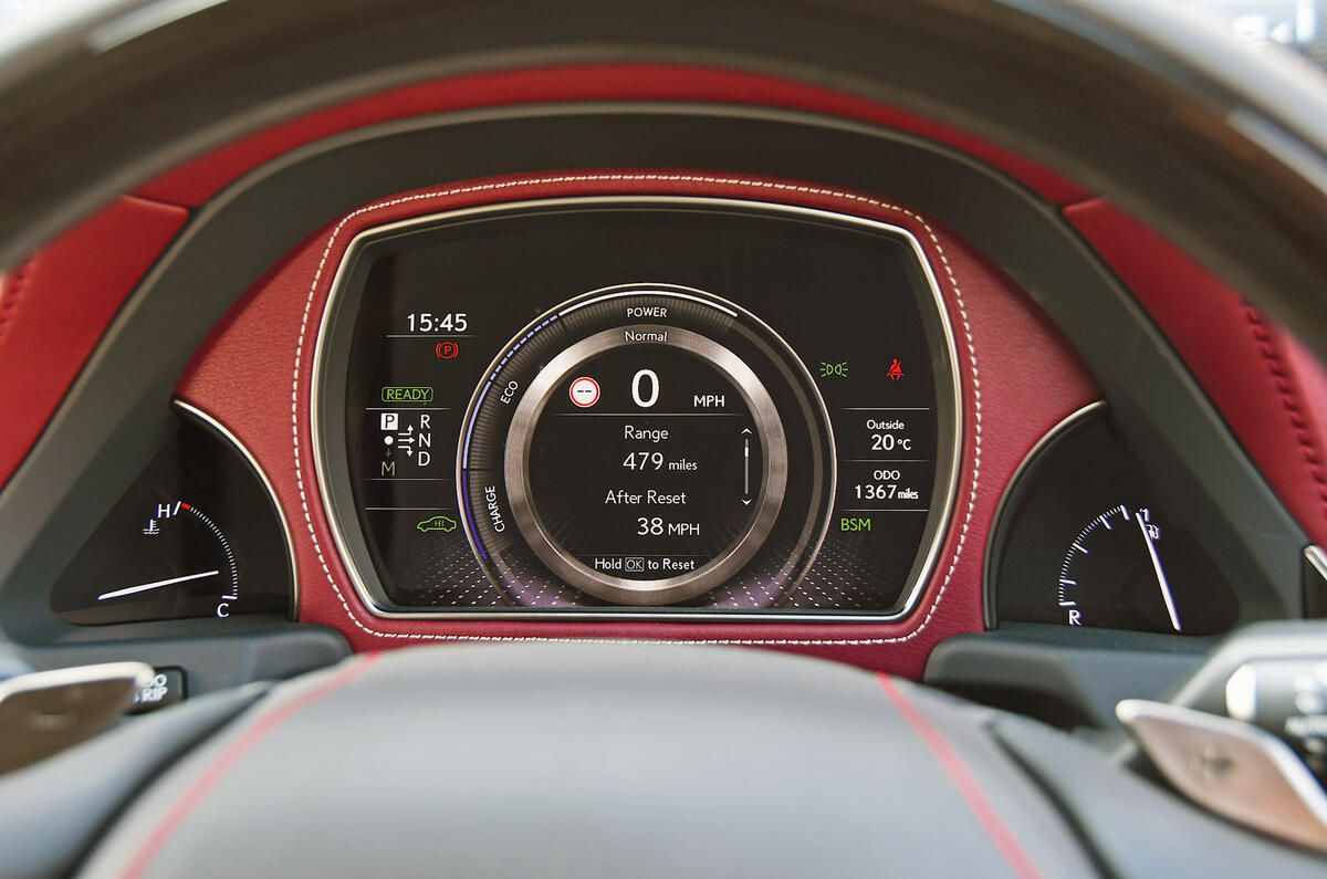 Lexus LS500h 2018 road test review instrument cluster