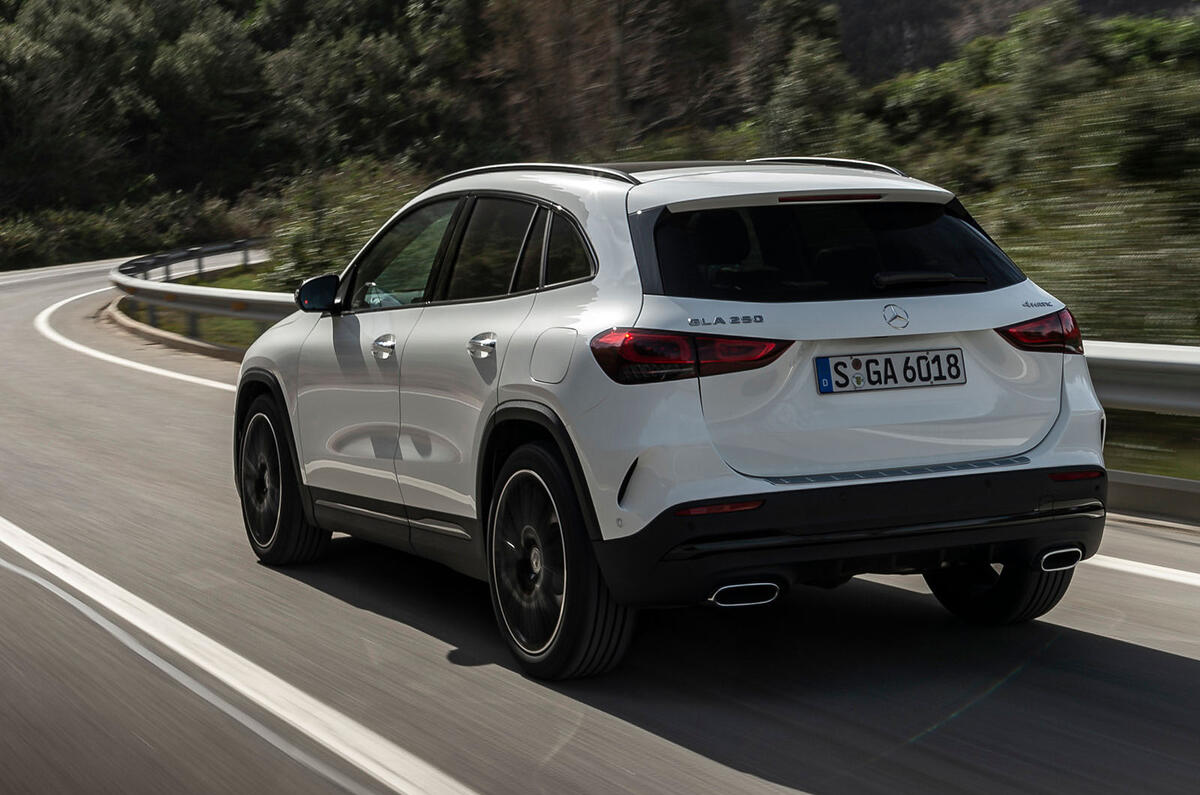 Mercedes-Benz GLA 2020 road test review - on the road rear Mercedes-Benz GLA 2020 road test review - on the road rear
