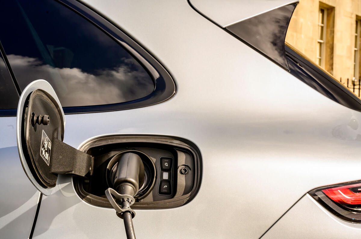 Porsche Cayenne Turbo S E-Hybrid road test review - charging port Porsche Cayenne Turbo S E-Hybrid road test review - charging port