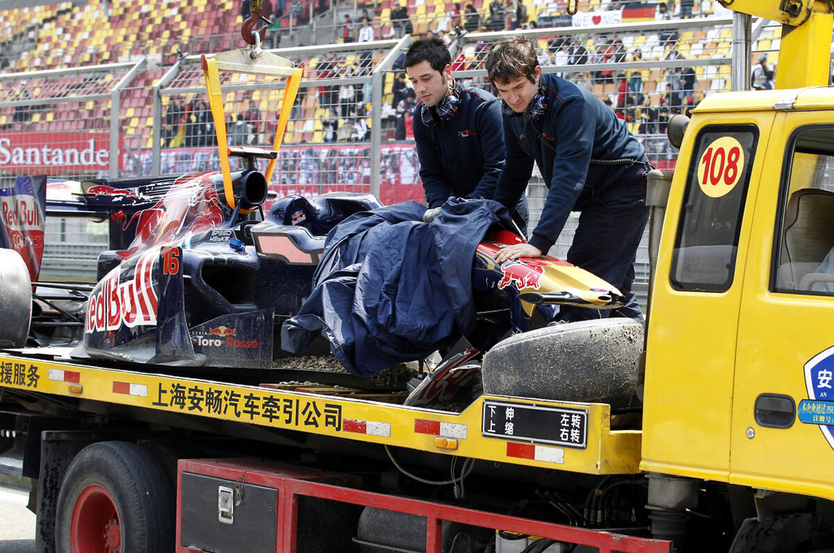 Hamilton fastest; Buemi crashes