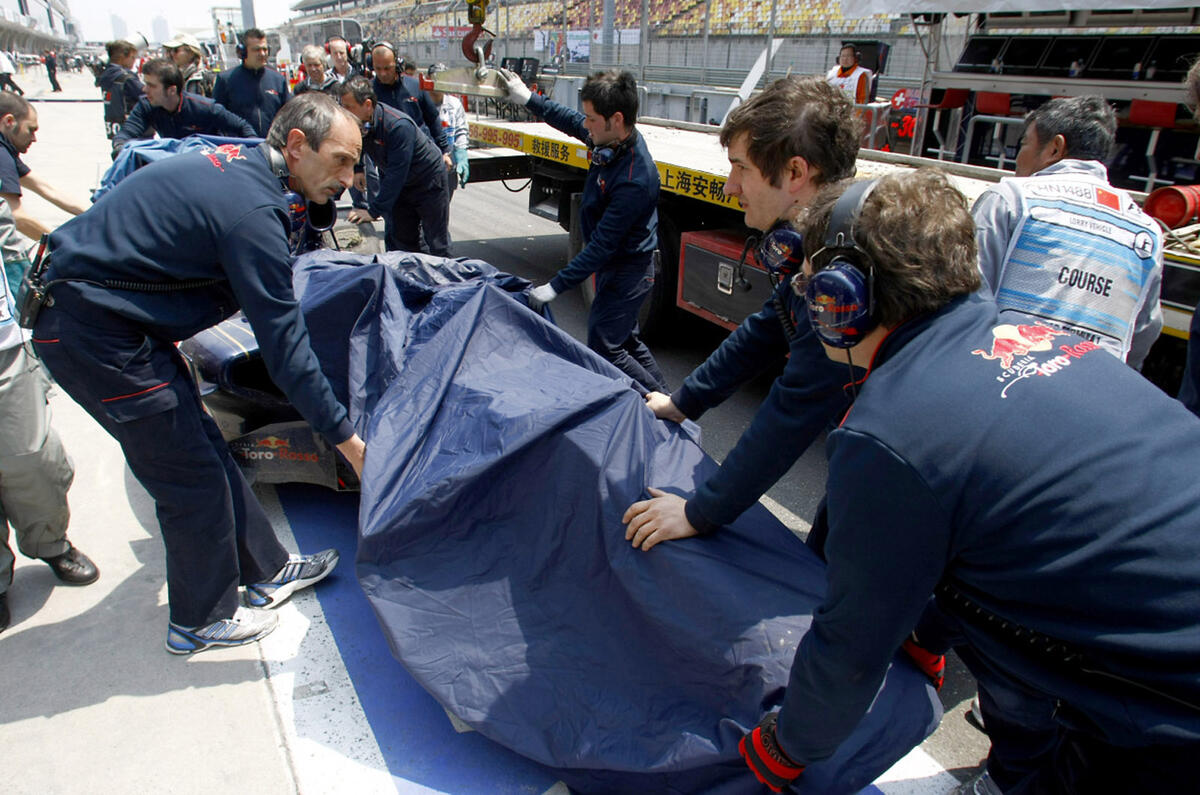 Hamilton fastest; Buemi crashes