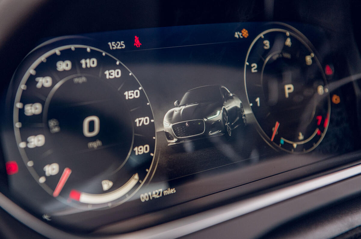 Jaguar F-Type 2020 road test review - cluster Jaguar F-Type 2020 road test review - cluster
