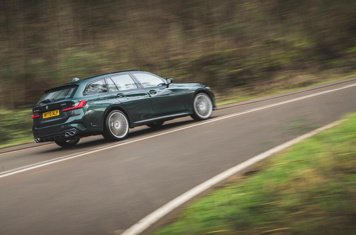 17 alpina d3 touring 2021 uk first drive review cornering rear 17 alpina d3 touring 2021 uk first drive review cornering rear