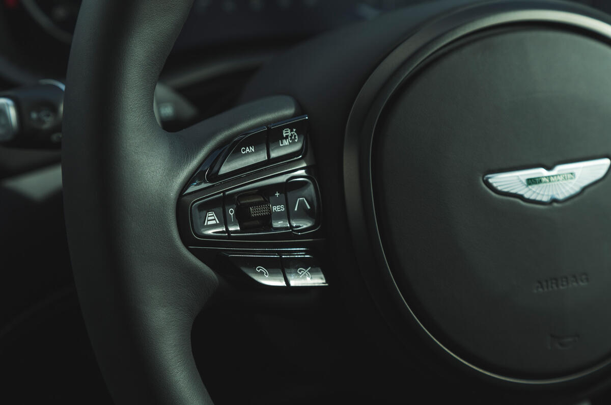 Aston Martin DBX 2020 road test review - steering wheel buttons