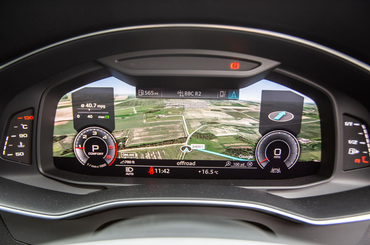 Audi A6 Avant 2018 road test review - instruments satnav