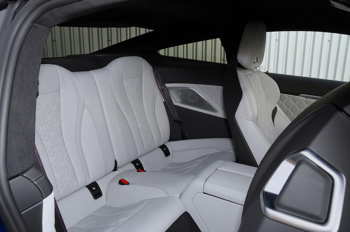 BMW M8 Competition coupe 2020 road test review - rear seats BMW M8 Competition coupe 2020 road test review - rear seats