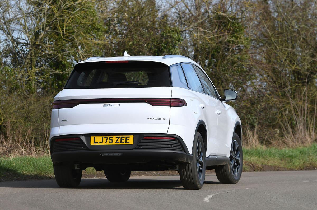 17 BYD Sealion 5 dm i autocar road test review rear cornering