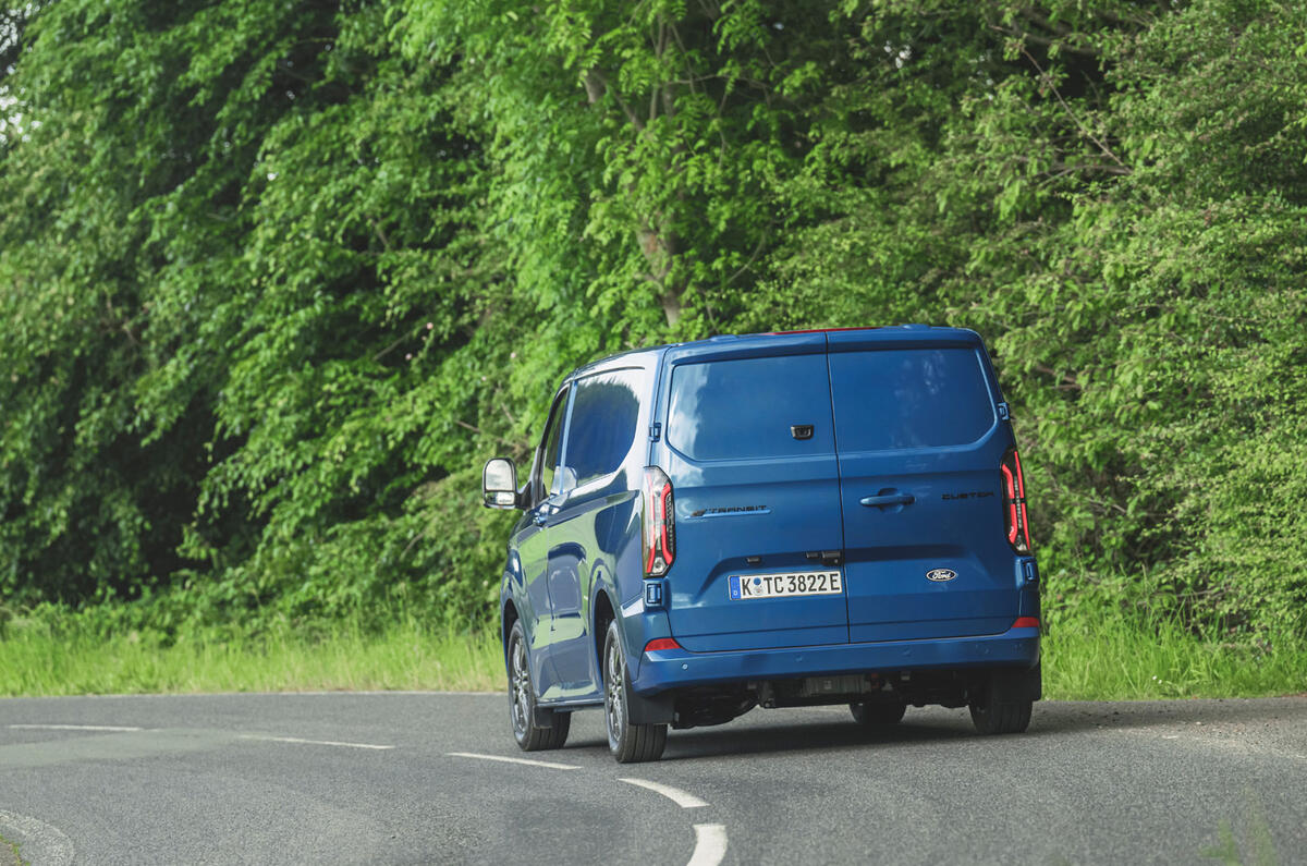 17 Ford eTransit Custom L1H1 review 2024 rear corner 17 Ford eTransit Custom L1H1 review 2024 rear corner