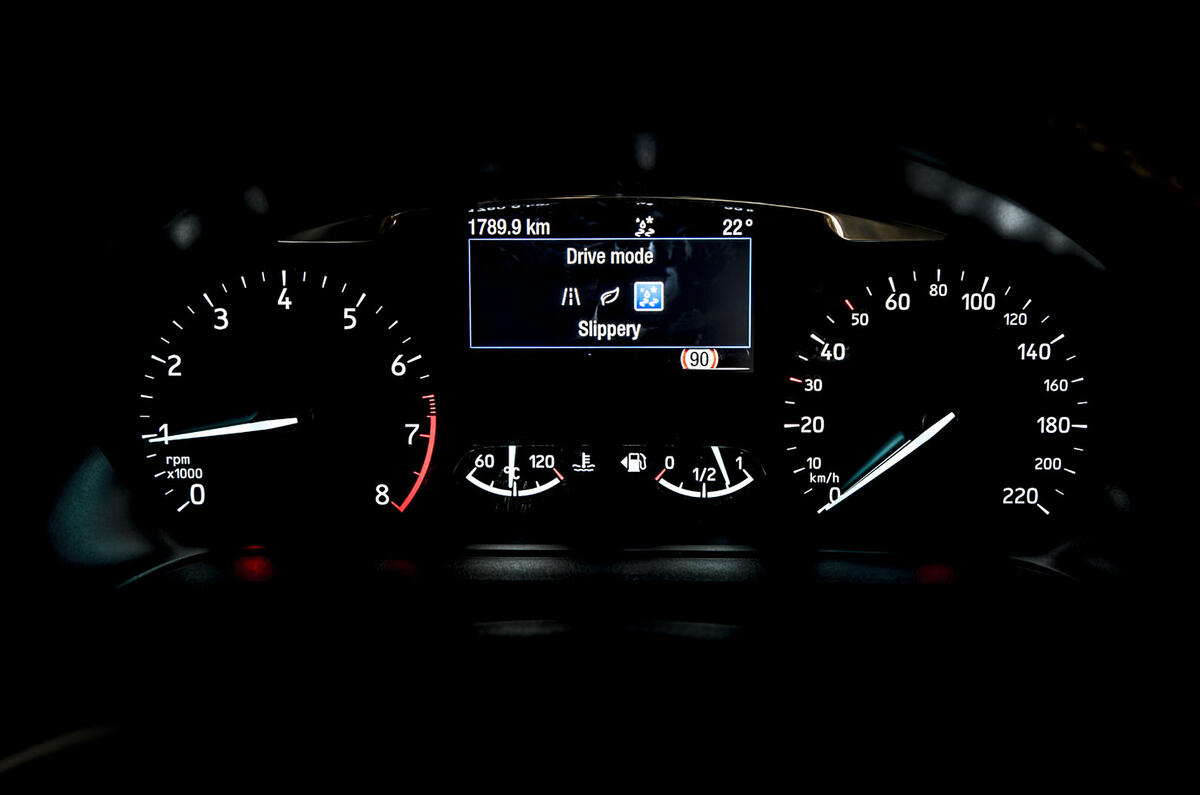 Ford Fiesta Active 2018 road test review instrument cluster