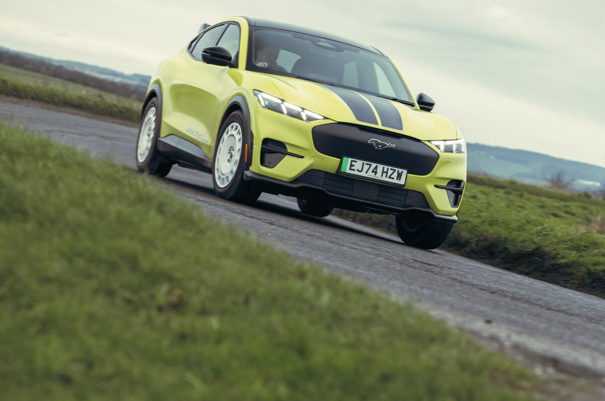 17 Ford Mustang Mach E Rally 2025 review front cornering