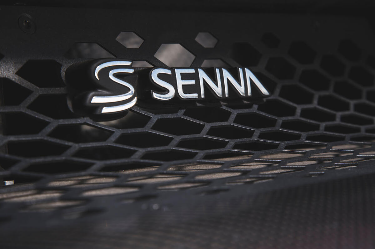 McLaren Senna 2018 road test review - rear badge