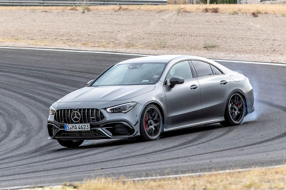 Mercedes-AMG CLA 45 S 2019 road test review - drift front