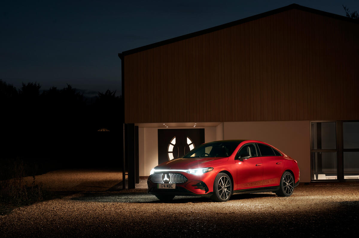 17 Mercedes Benz CLA EV 2026 Autocar road test driving lights
