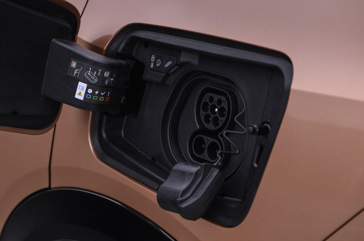 17 Vauxhall Opel Grandland Electric 2024 review charge port 17 Vauxhall Opel Grandland Electric 2024 review charge port