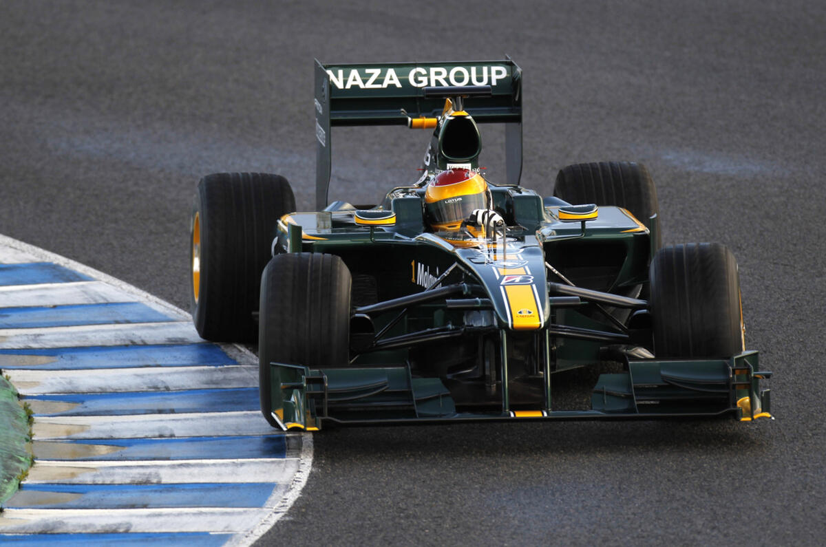 Lotus F1 returns; Vettel fastest
