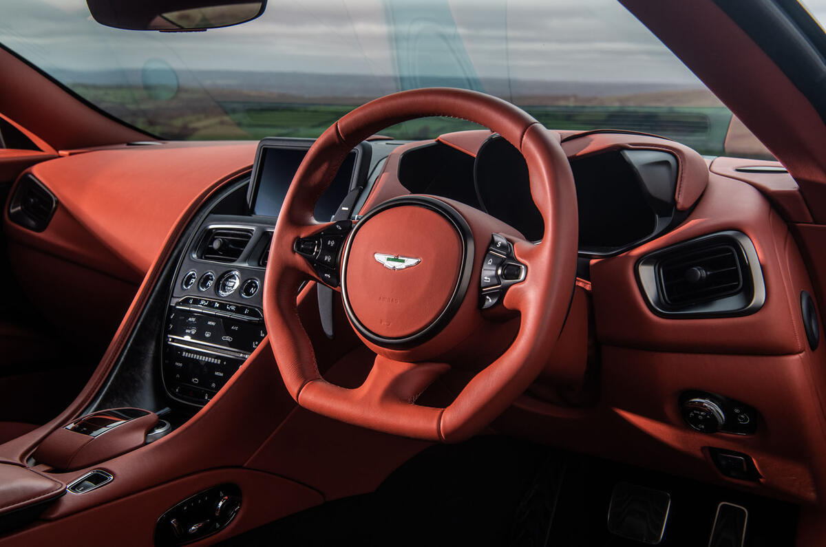 Aston Martin DBS Superleggera 2018 road test review - steering wheel