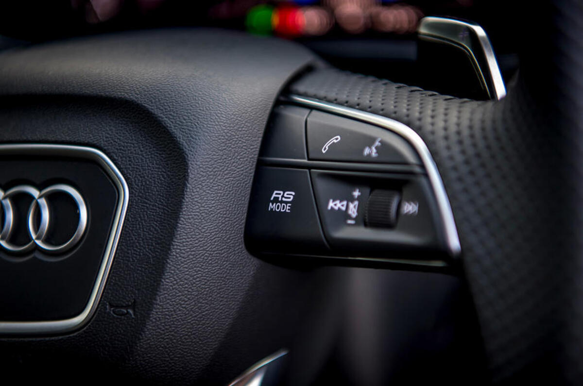 Audi RS Q3 Sportback 2020 road test review - RS mode button