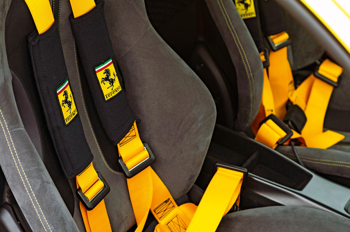 Ferrari 488 Pista 2019 road test review - seatbelts