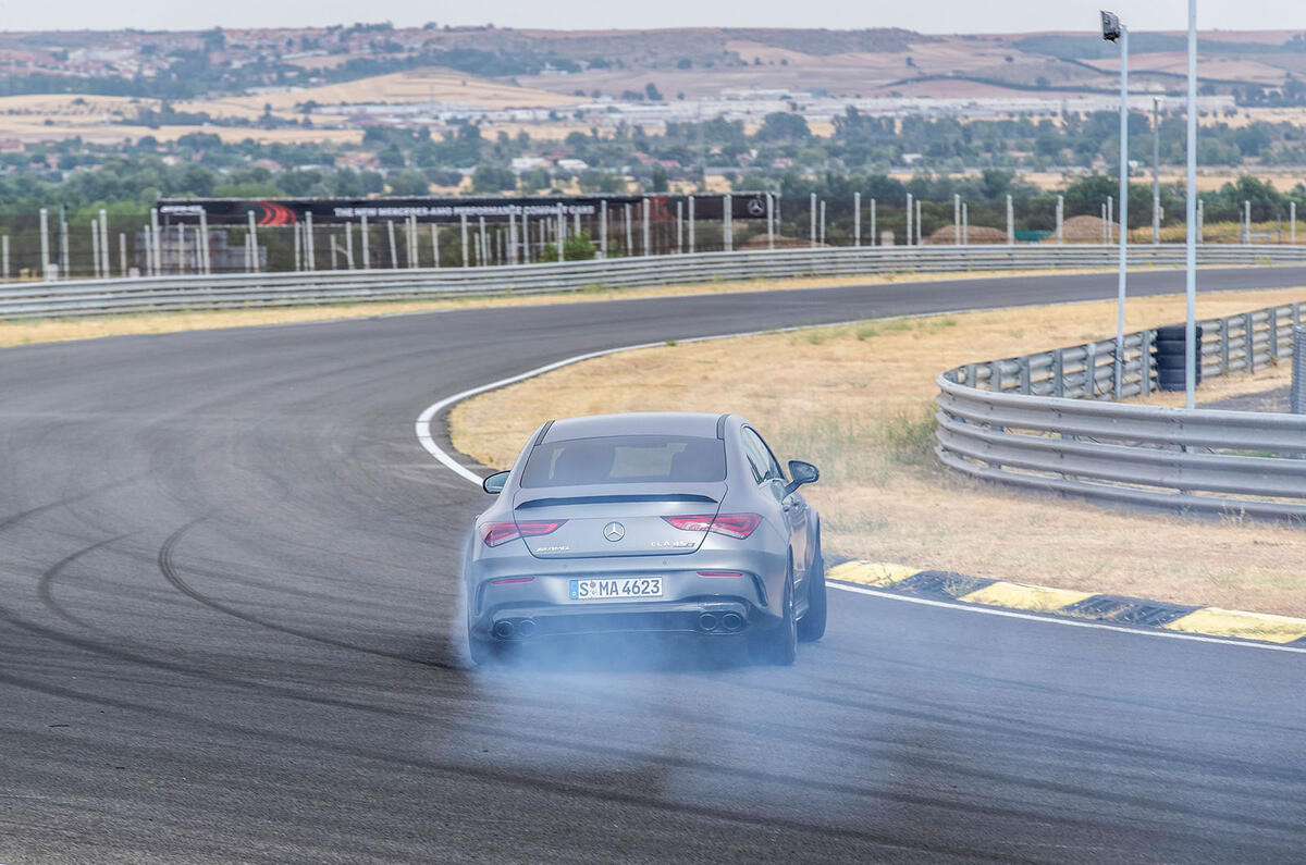 Mercedes-AMG CLA 45 S 2019 road test review - drift rear