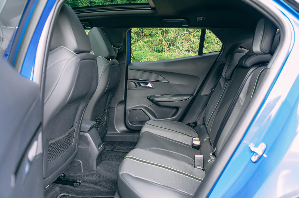 Peugeot e-2008 2020 road test review - rear seats