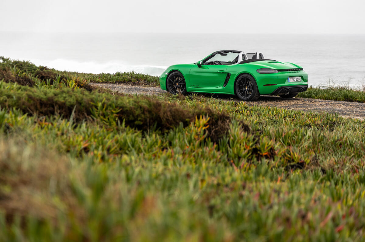 Porsche 718 Boxster GTS 4.0 2020 road test review - static rear Porsche 718 Boxster GTS 4.0 2020 road test review - static rear