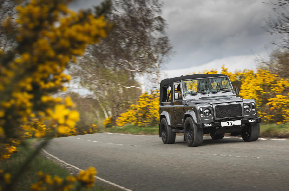 18 Twisted Defender EV 2022 UK first drive review on road front